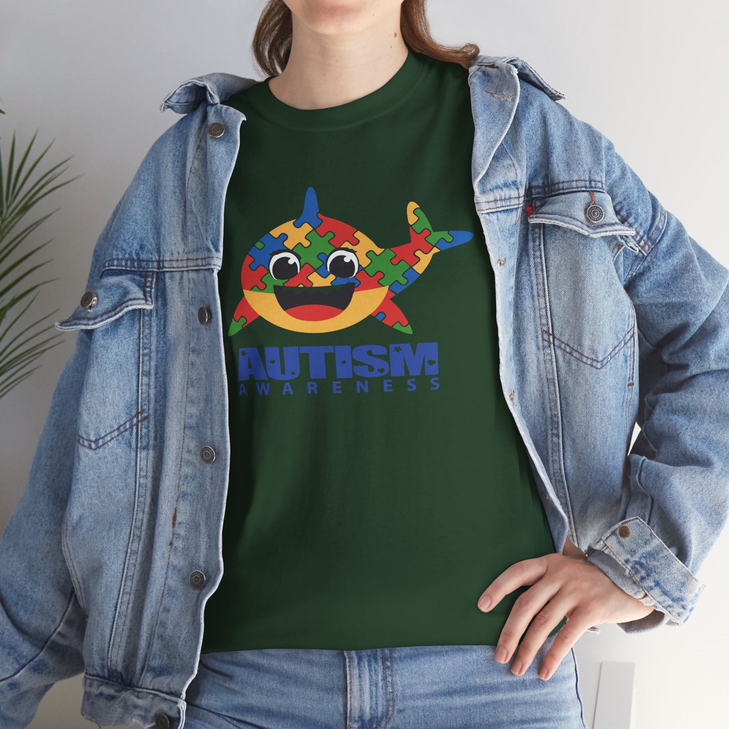 T-Shirt Baby Shark Autism Awareness Unisex Heavy Cotton Tee