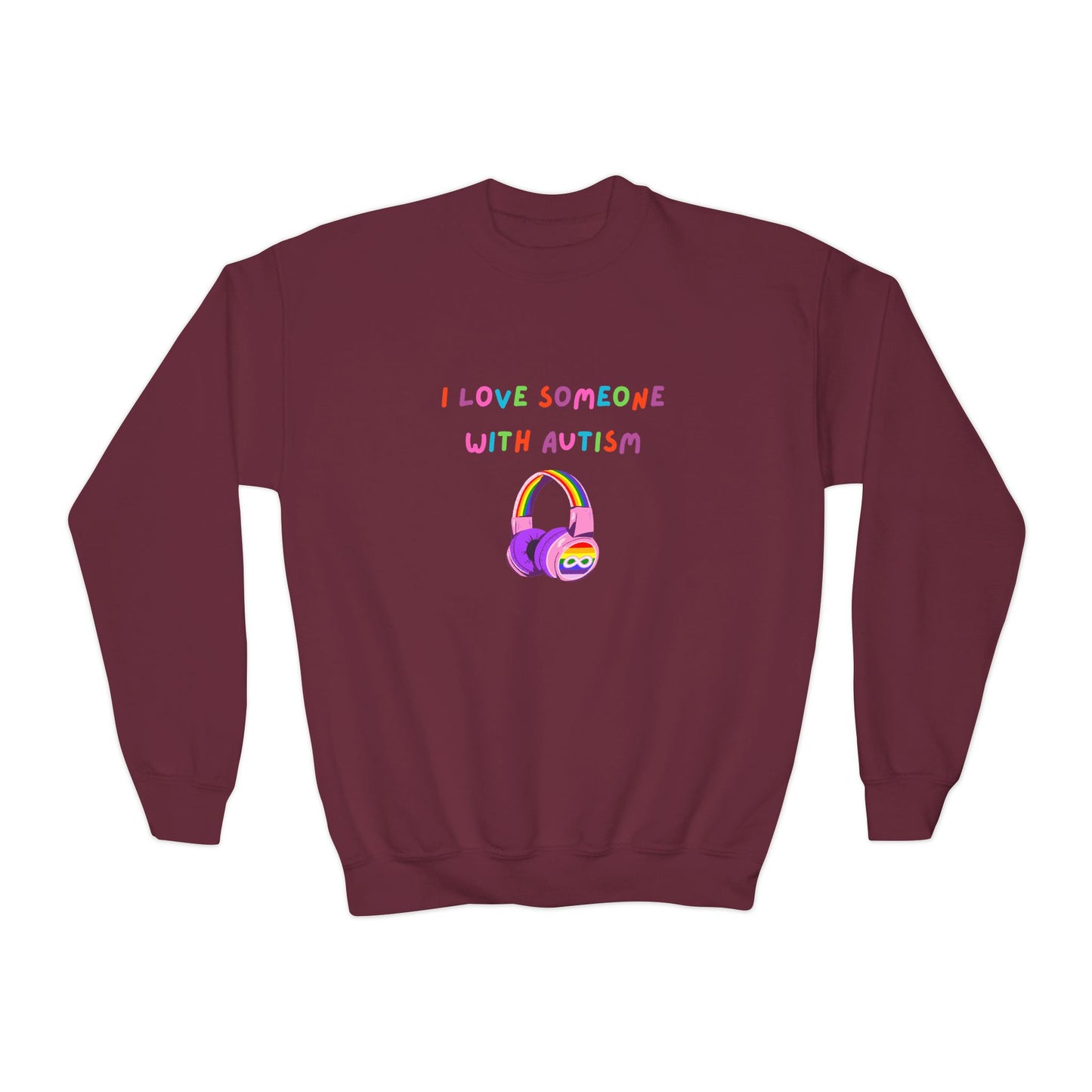 I Love Someone with Autism Youth Crewneck Sweatshirt