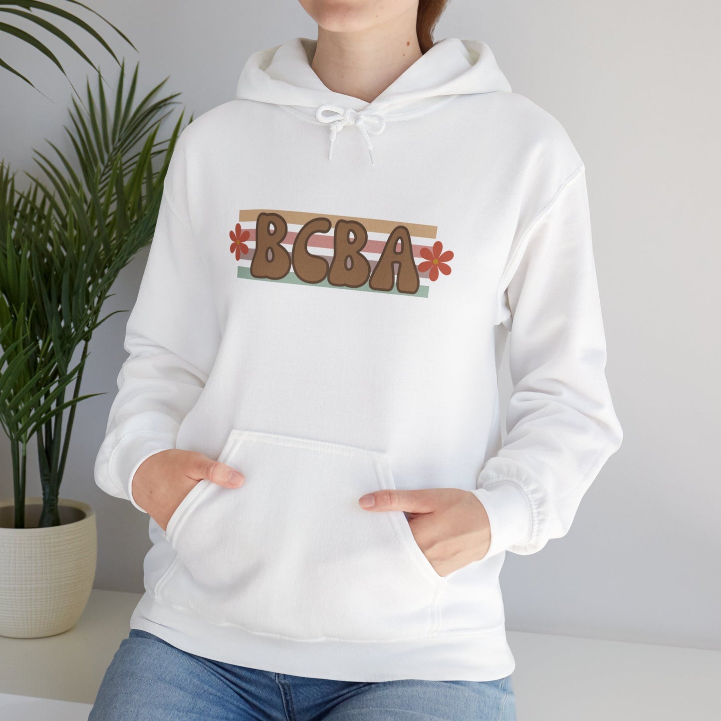 BCBA Retro Block Logo Hoodie — Behavioral Therapist Gift