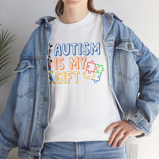 Autism Is My Gift T-Shirt — Colorful Puzzle Piece Awareness Tee