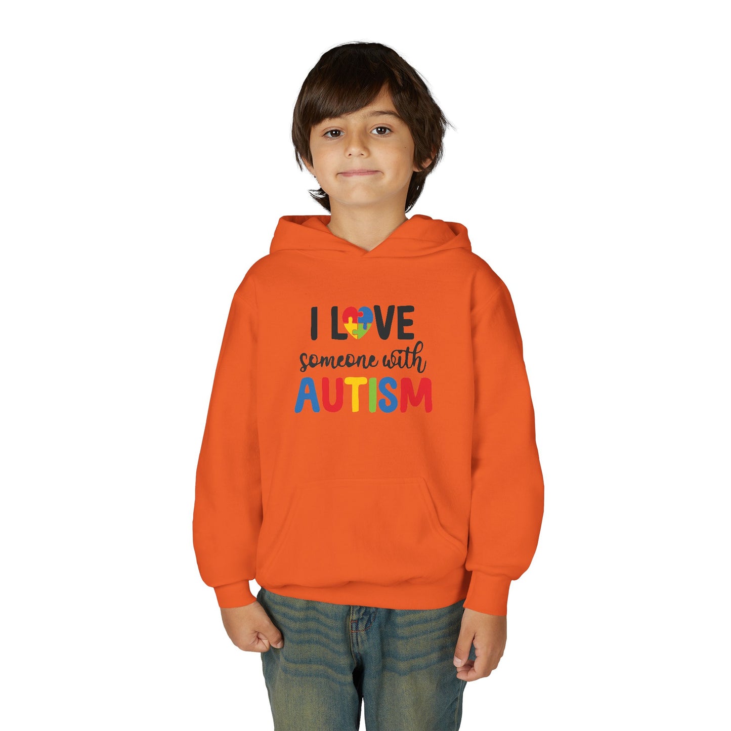 I Love You Puzzle Heart Hoodie for Youth