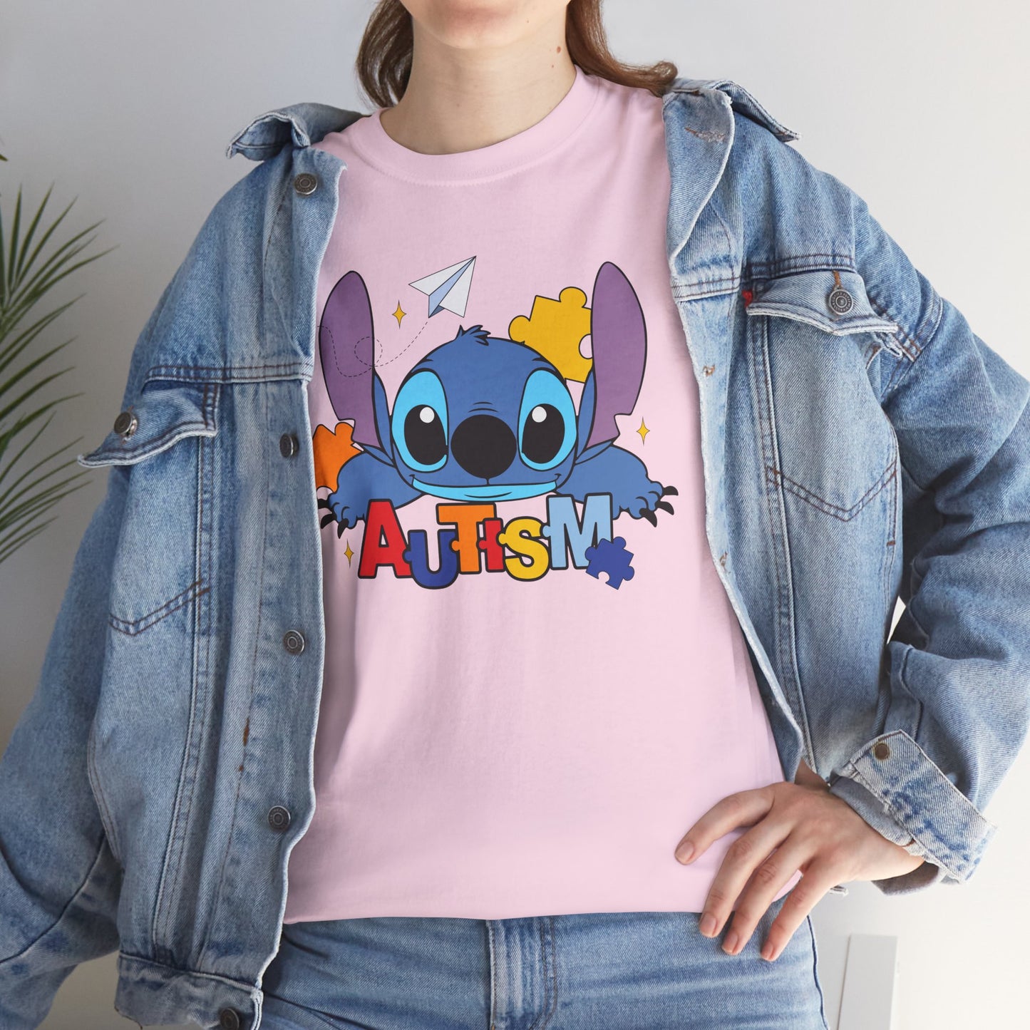 Autism Puzzle Heart T‑Shirt — Cute Blue Character Awareness Tee