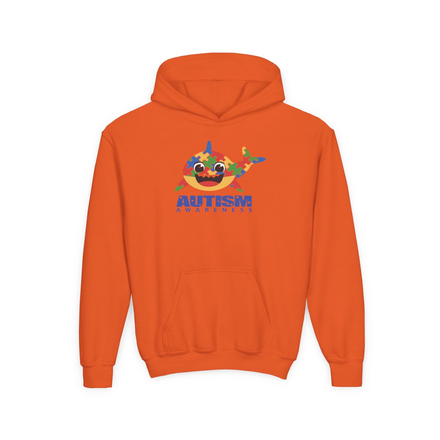 Autism Awareness Youth Hoodie - Colorful Shark Design