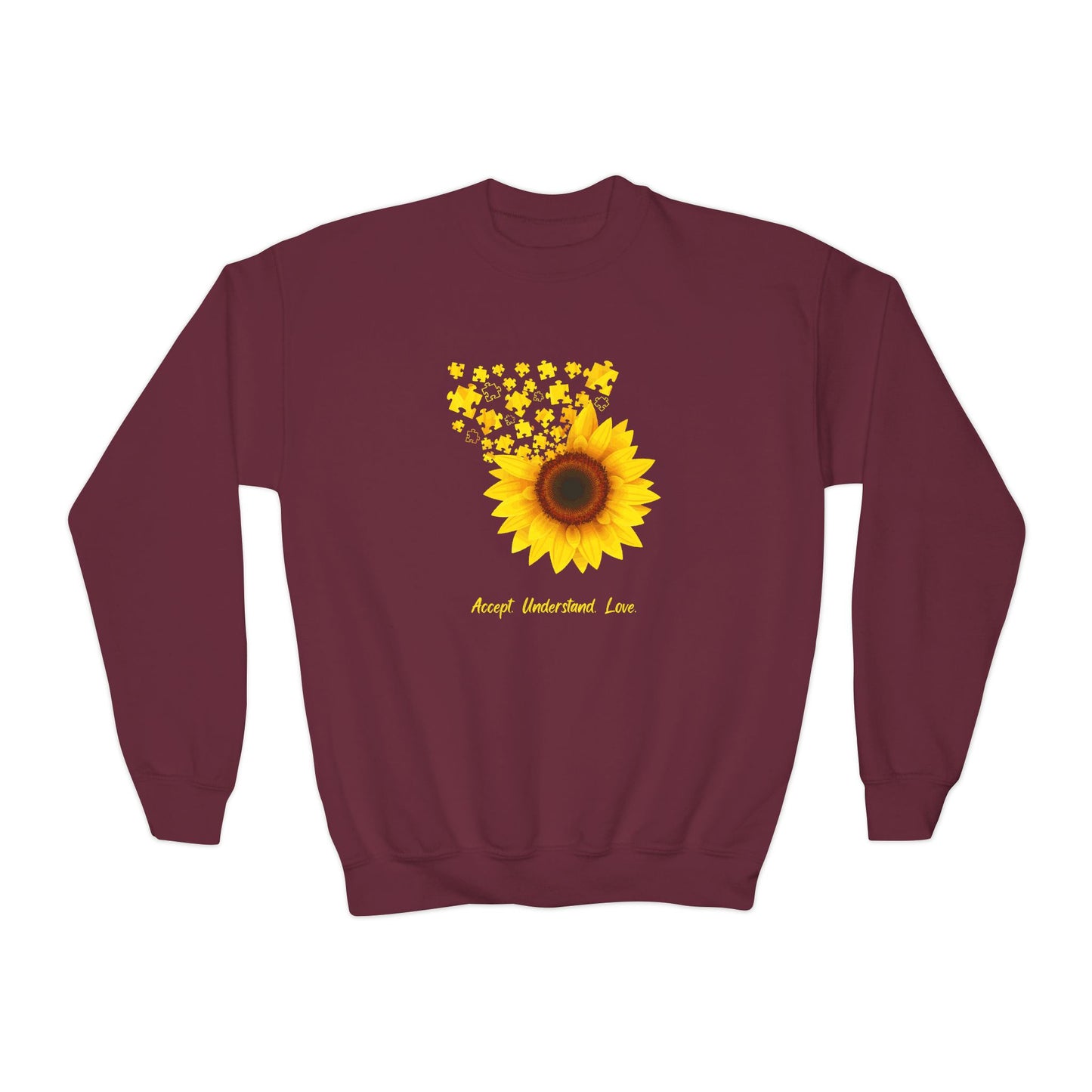Sunflower Youth Crewneck Sweatshirt - Perfect for Spring and Everyday Wear