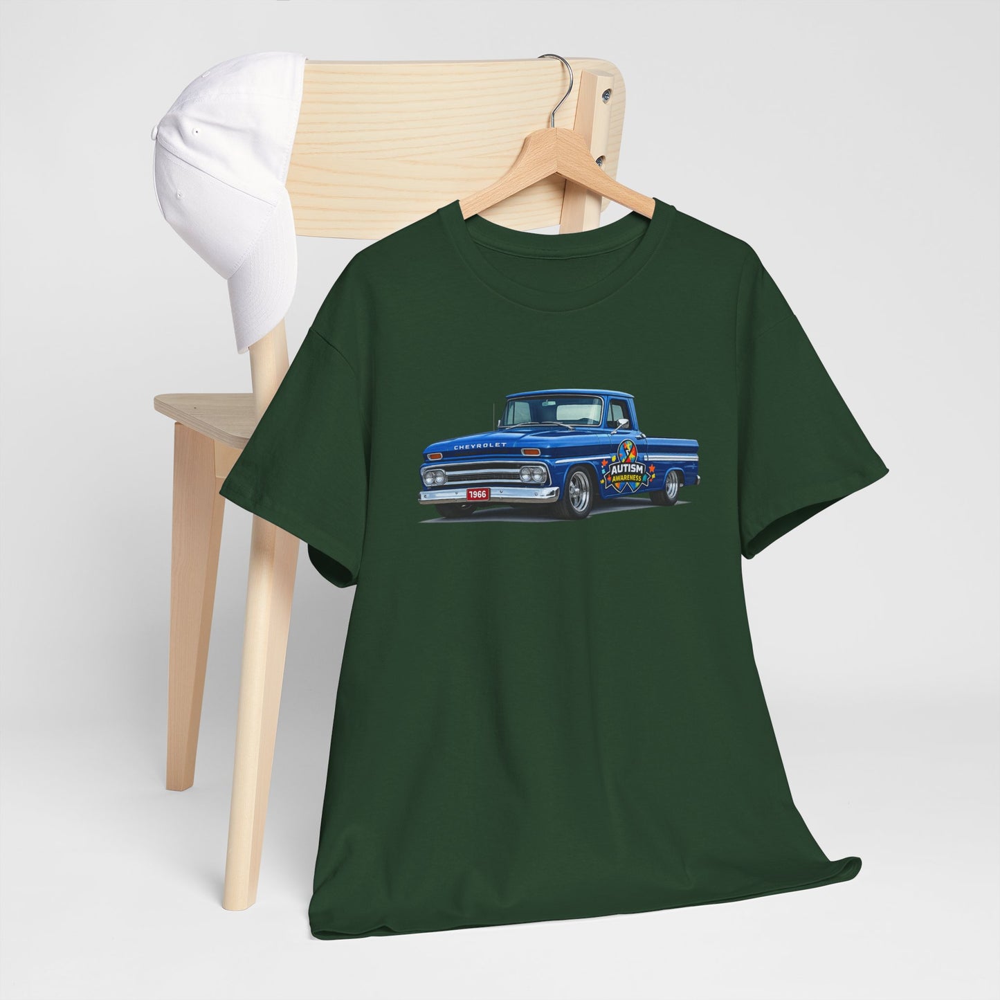 Classic Blue Pickup Truck T‑Shirt — Vintage Chevy C10 Graphic Tee