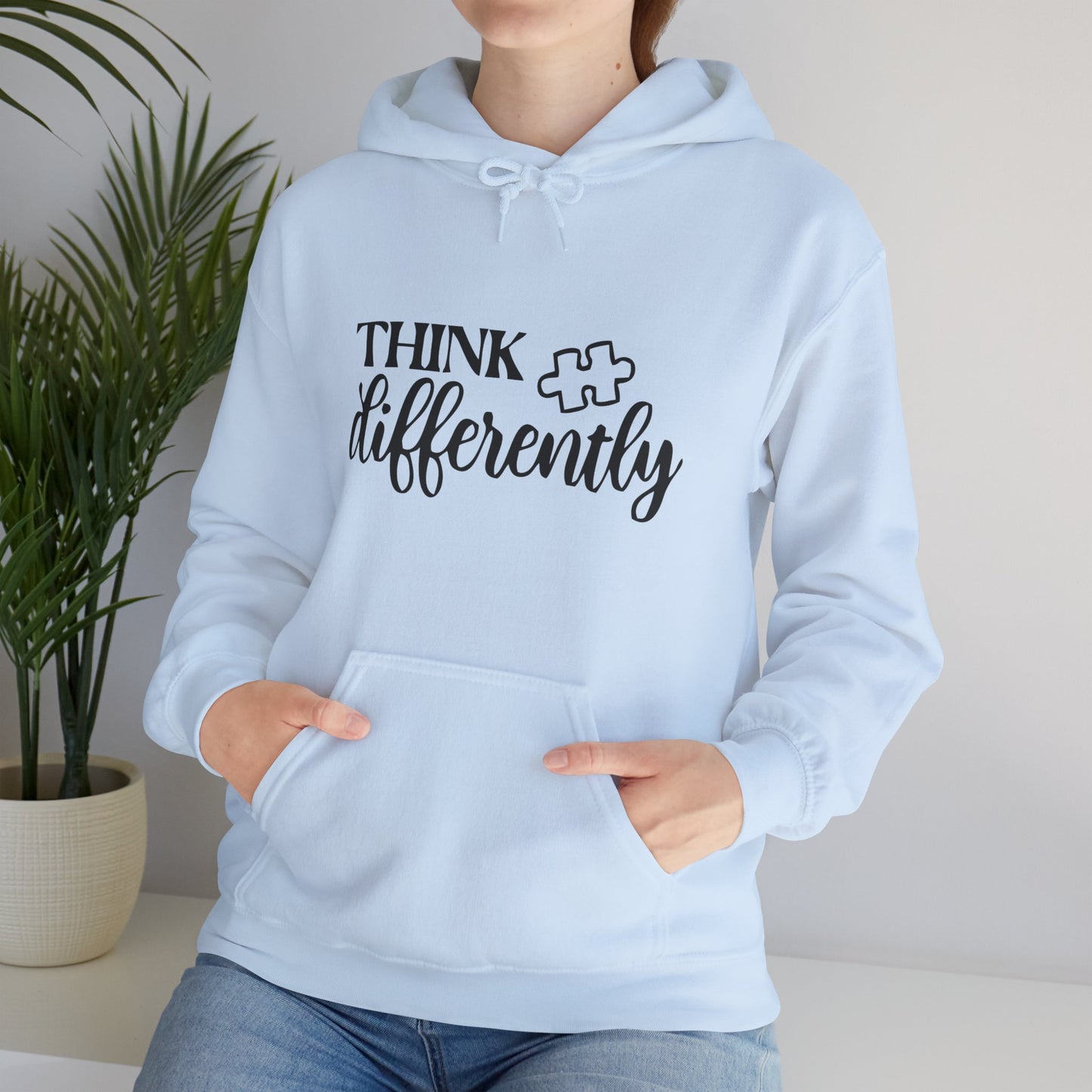Think Differently Puzzle Piece Hooded Sweatshirt