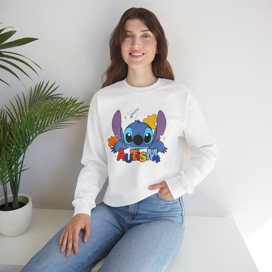 Autism Awareness Crewneck Sweatshirt — Colorful Puzzle Design