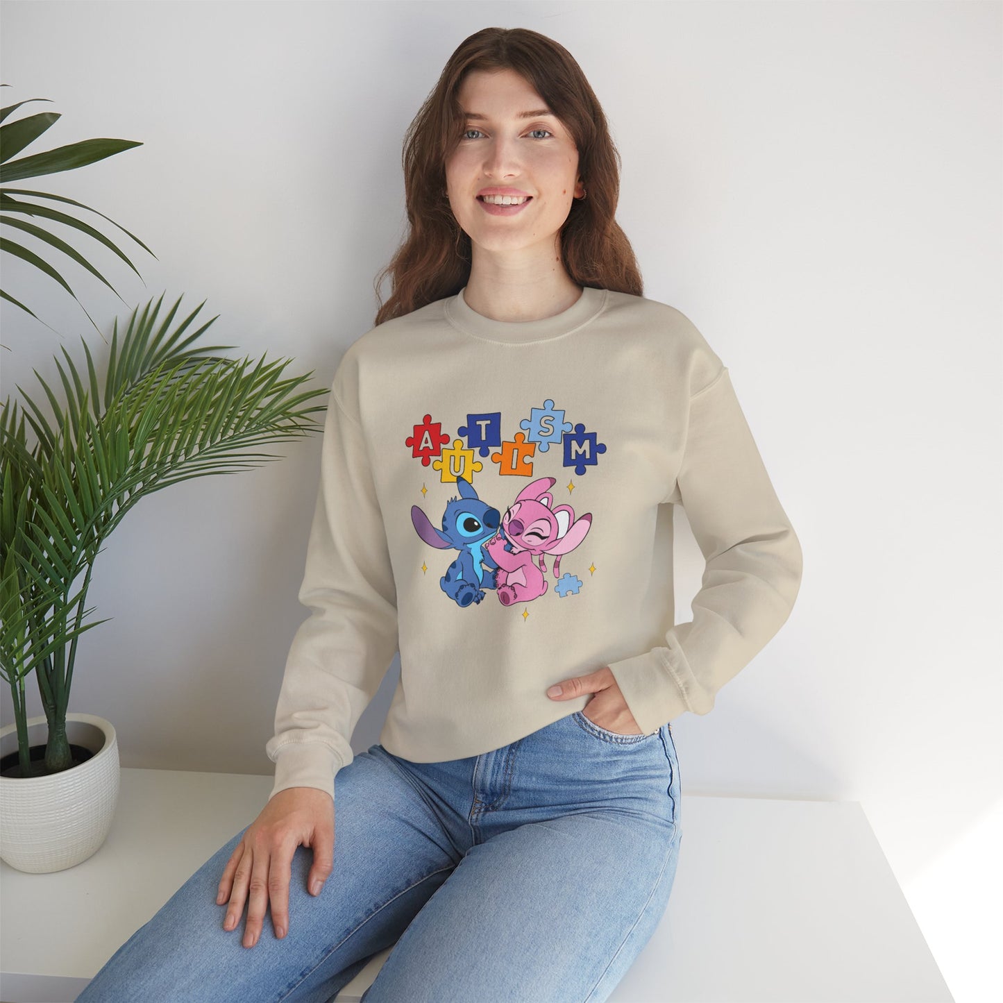 Autism Puzzle Stitch Crewneck Sweatshirt
