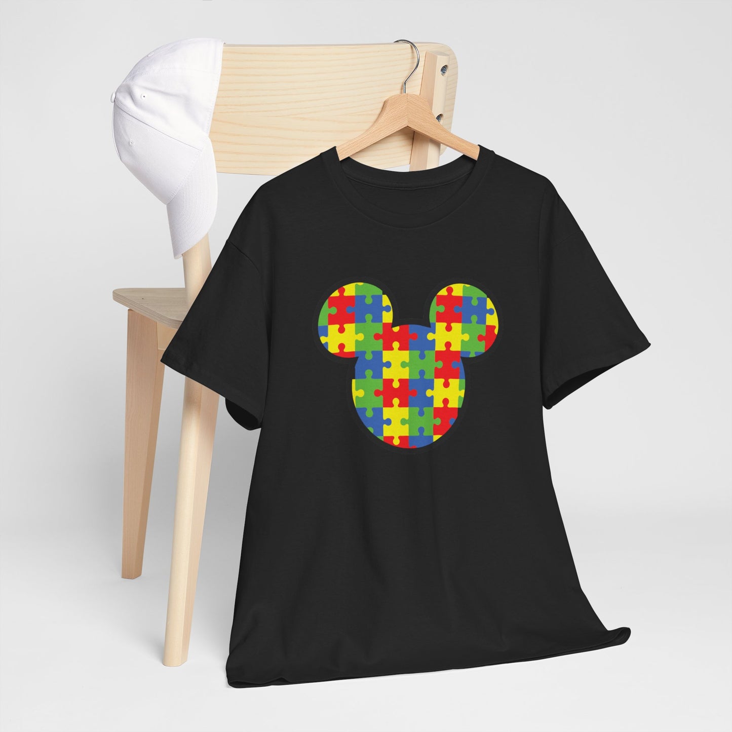 Colorful Puzzle Mickey Mouse Tee for Autism Awareness