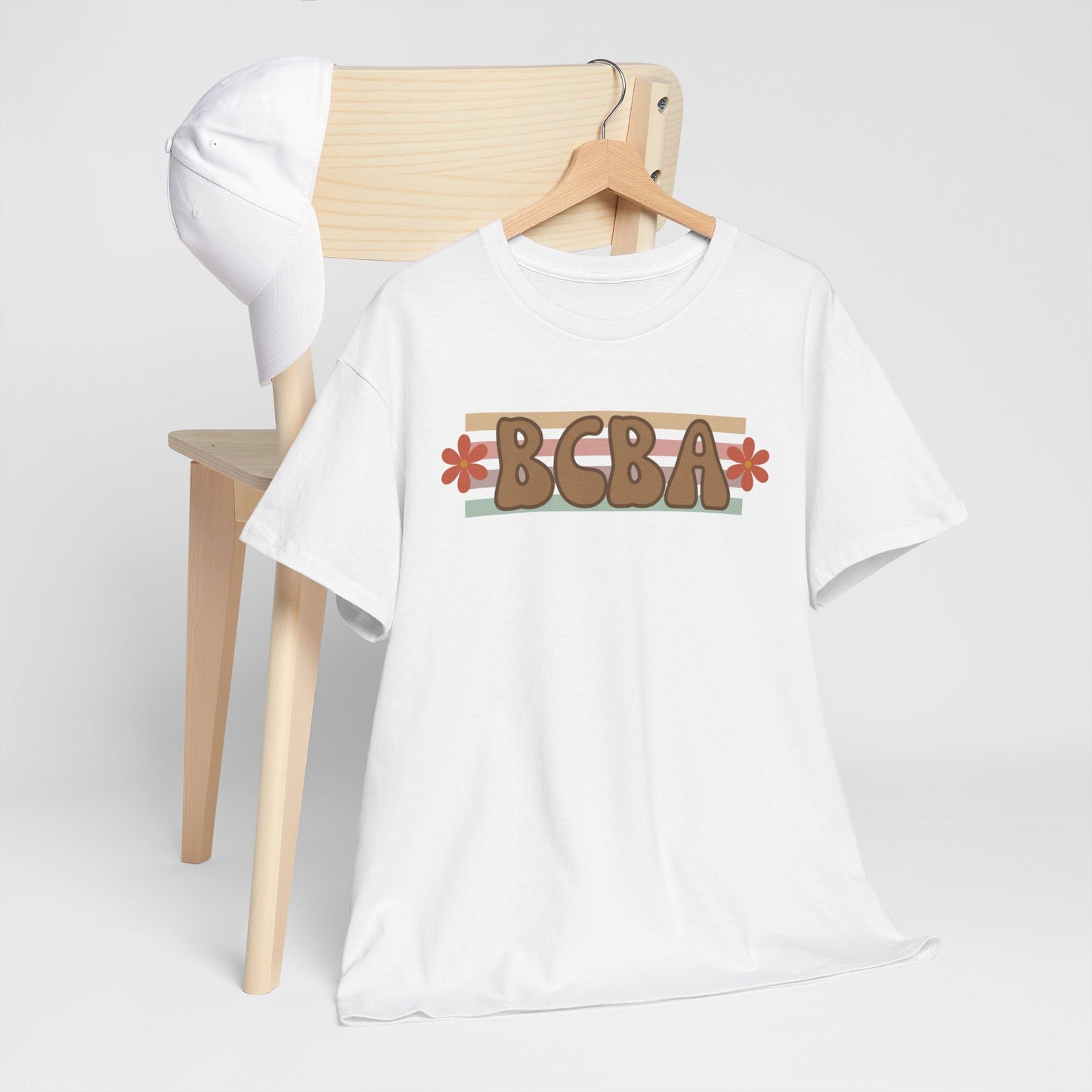 BCBA Unisex Heavy Cotton Tee, Comfortable Daily Wear, Perfect Gift, Summer Fashion, Relaxed Fit Top, Family Gatherings, Self-Care