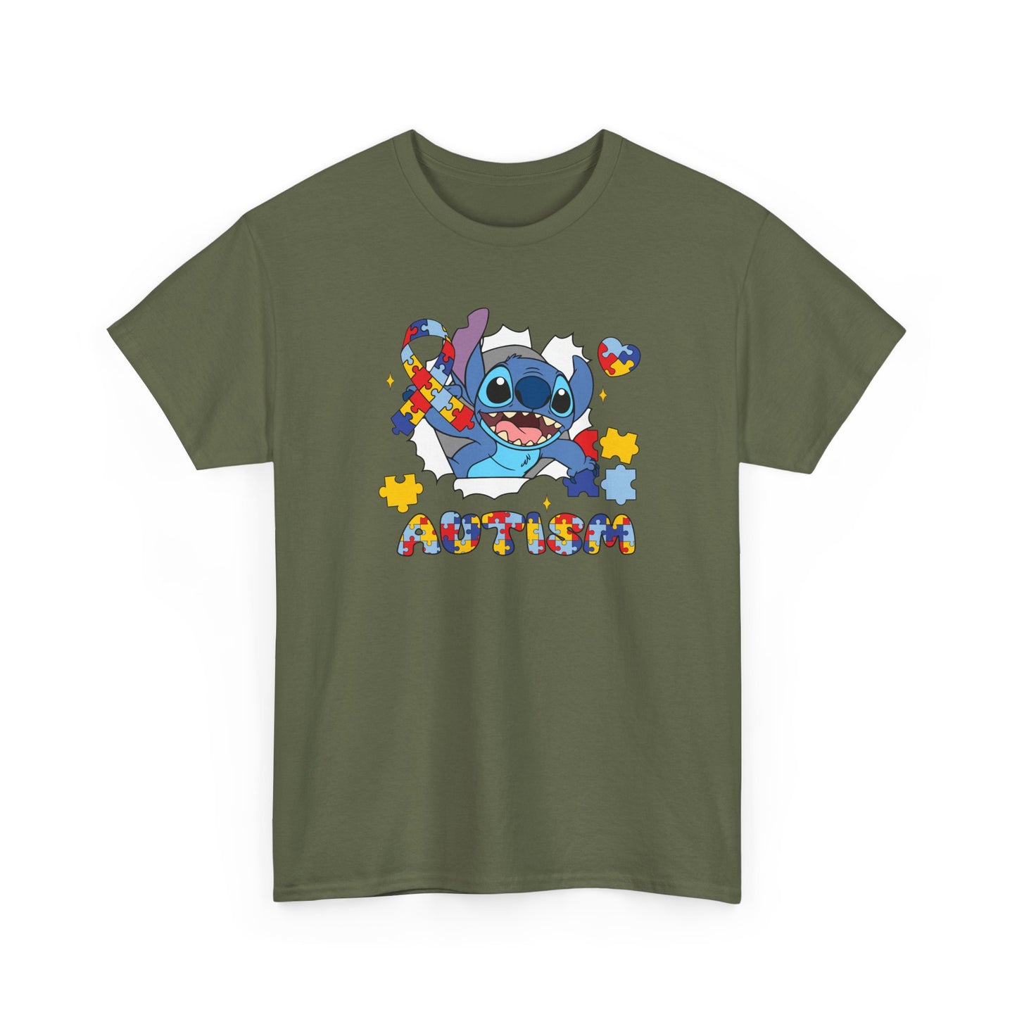 Stitch Autism Awareness T-Shirt — Puzzle Heart Design