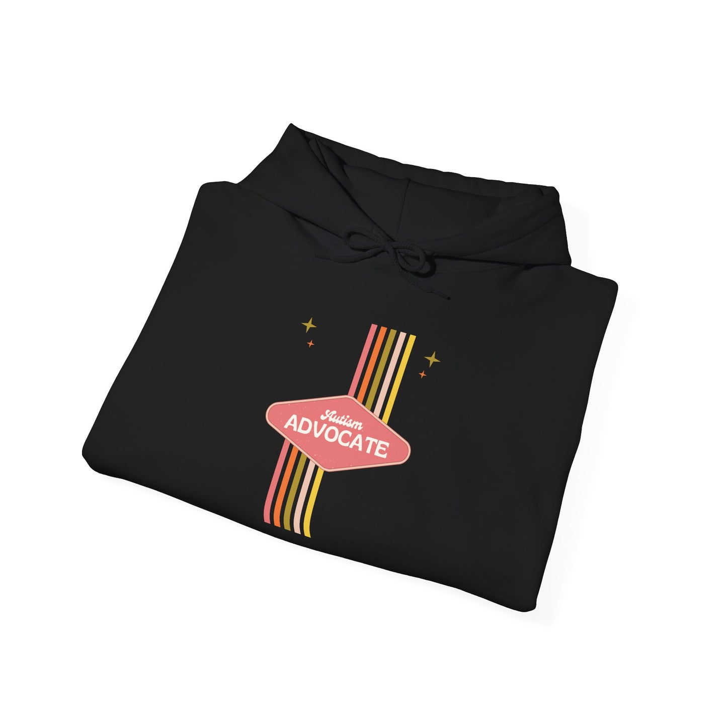 Autism Advocate Retro Stripe Hoodie — 'Advocate' Graphic Pullover