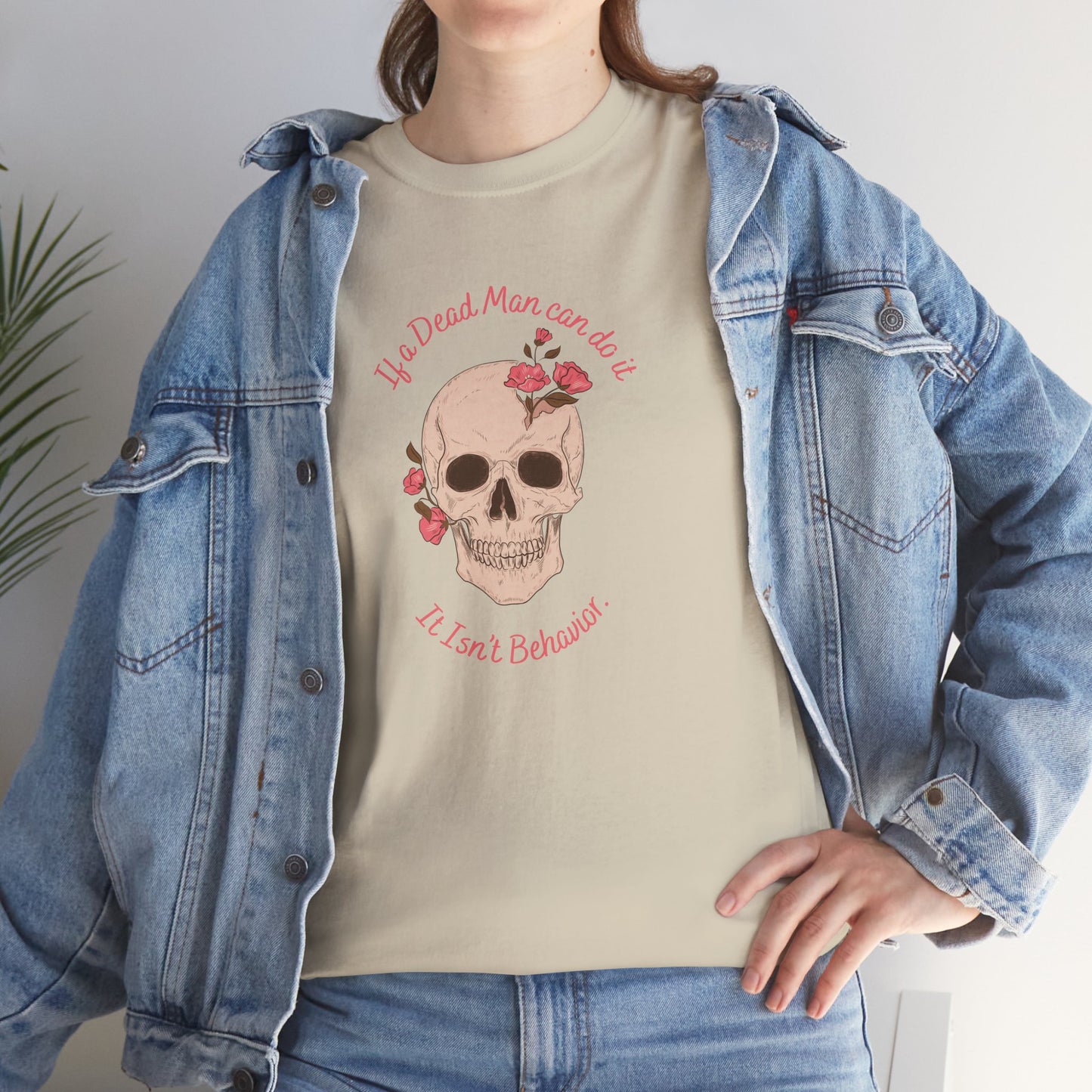 Skull & Roses Unisex Heavy Cotton Tee - Perfect for Halloween, Casual Wear, Gift for Friends, Skull Lovers, or Grunge Fashion