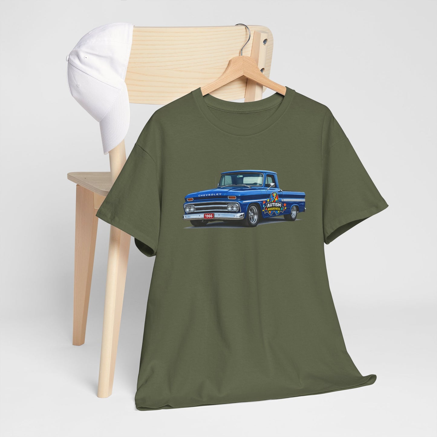 Classic Blue Pickup Truck T‑Shirt — Vintage Chevy C10 Graphic Tee