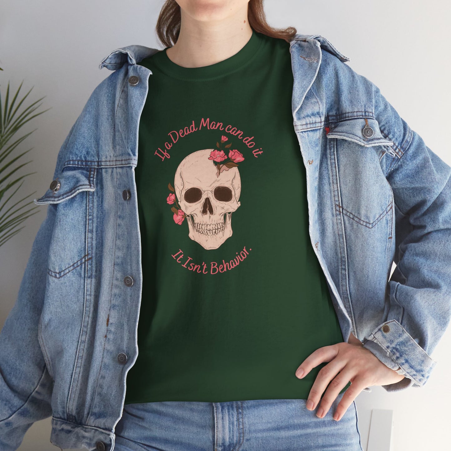 Skull & Roses Unisex Heavy Cotton Tee - Perfect for Halloween, Casual Wear, Gift for Friends, Skull Lovers, or Grunge Fashion