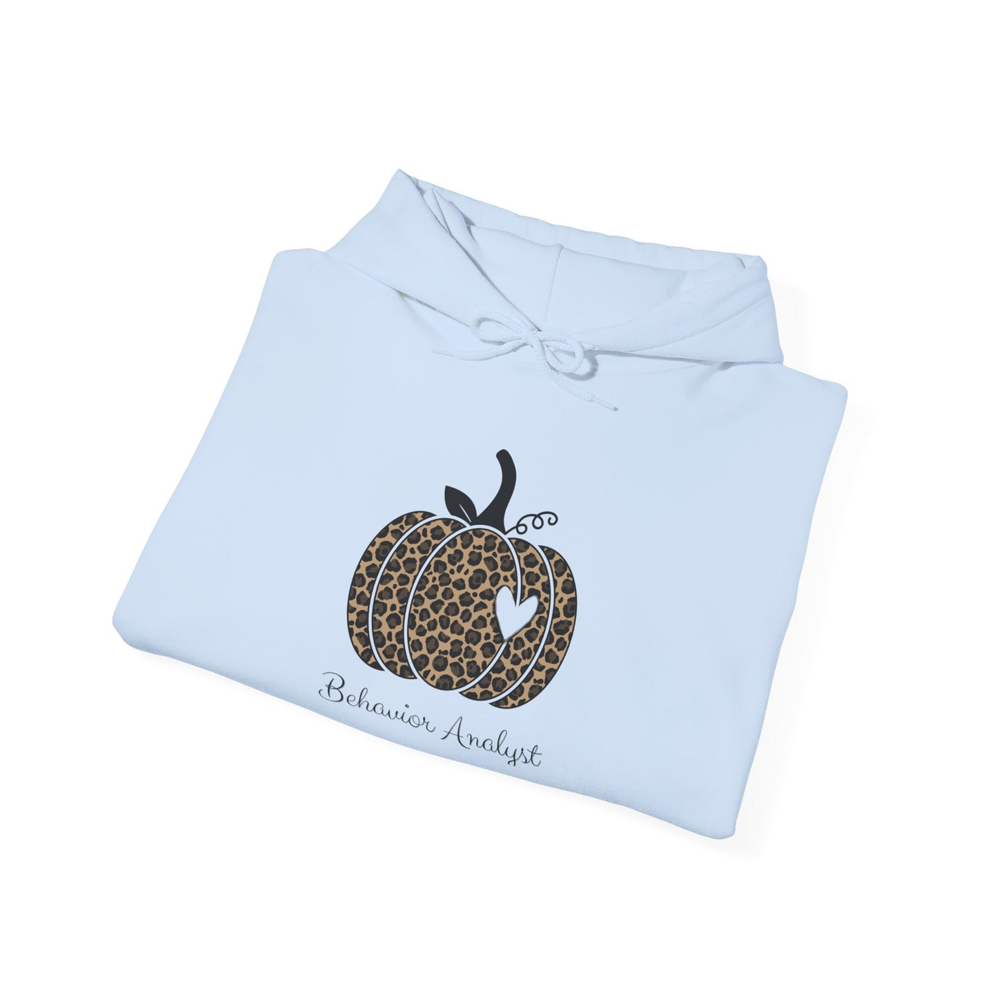 Behavior Analyst Fall Leopard Pumpkin Hoodie - Autumn Harvest Sweatshirt with Heart Accent