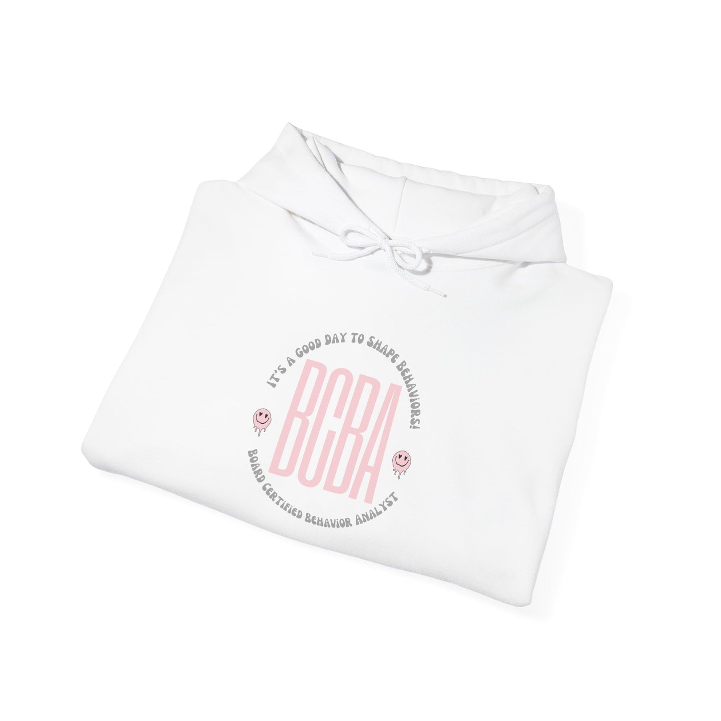 BCBA Circle Logo Hoodie – Soft Pink Behavioral Therapist Sweatshirt
