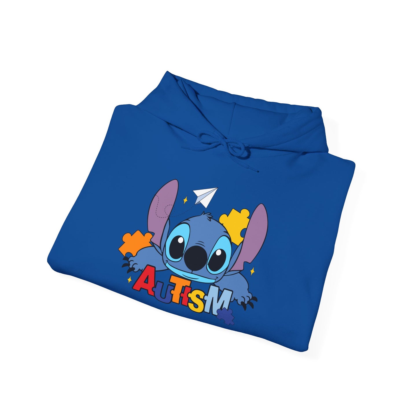 Autism Awareness Hoodie — Cute Cartoon Character with Puzzle Pieces
