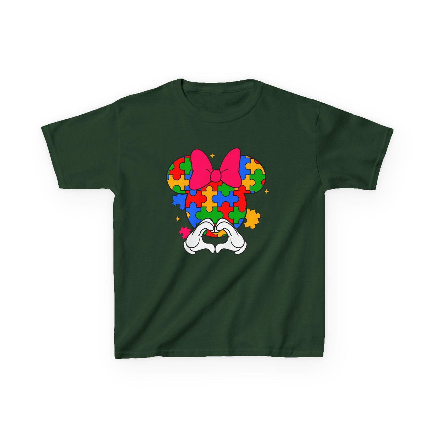 Autism Awareness Puzzle Minnie Kids T-Shirt
