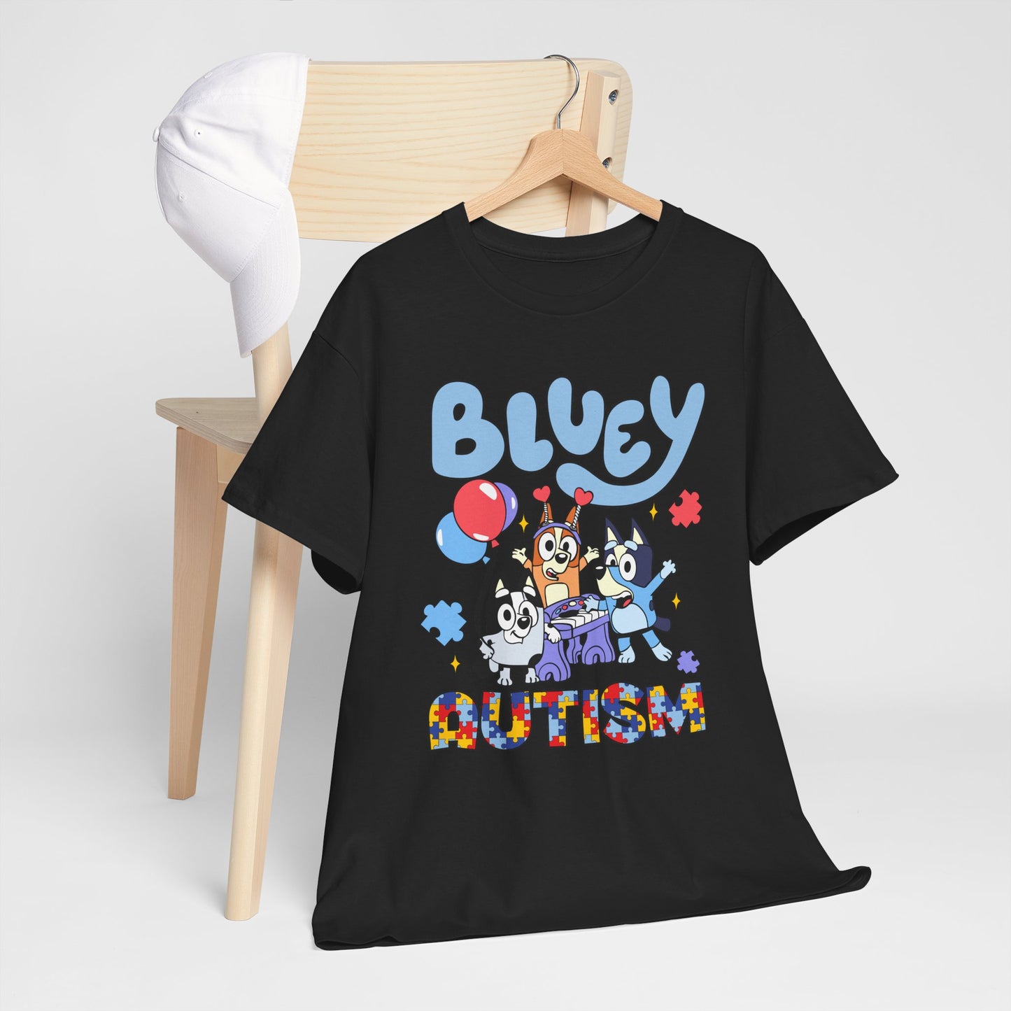 Bluey Autism Puzzle-Pattern T-Shirt