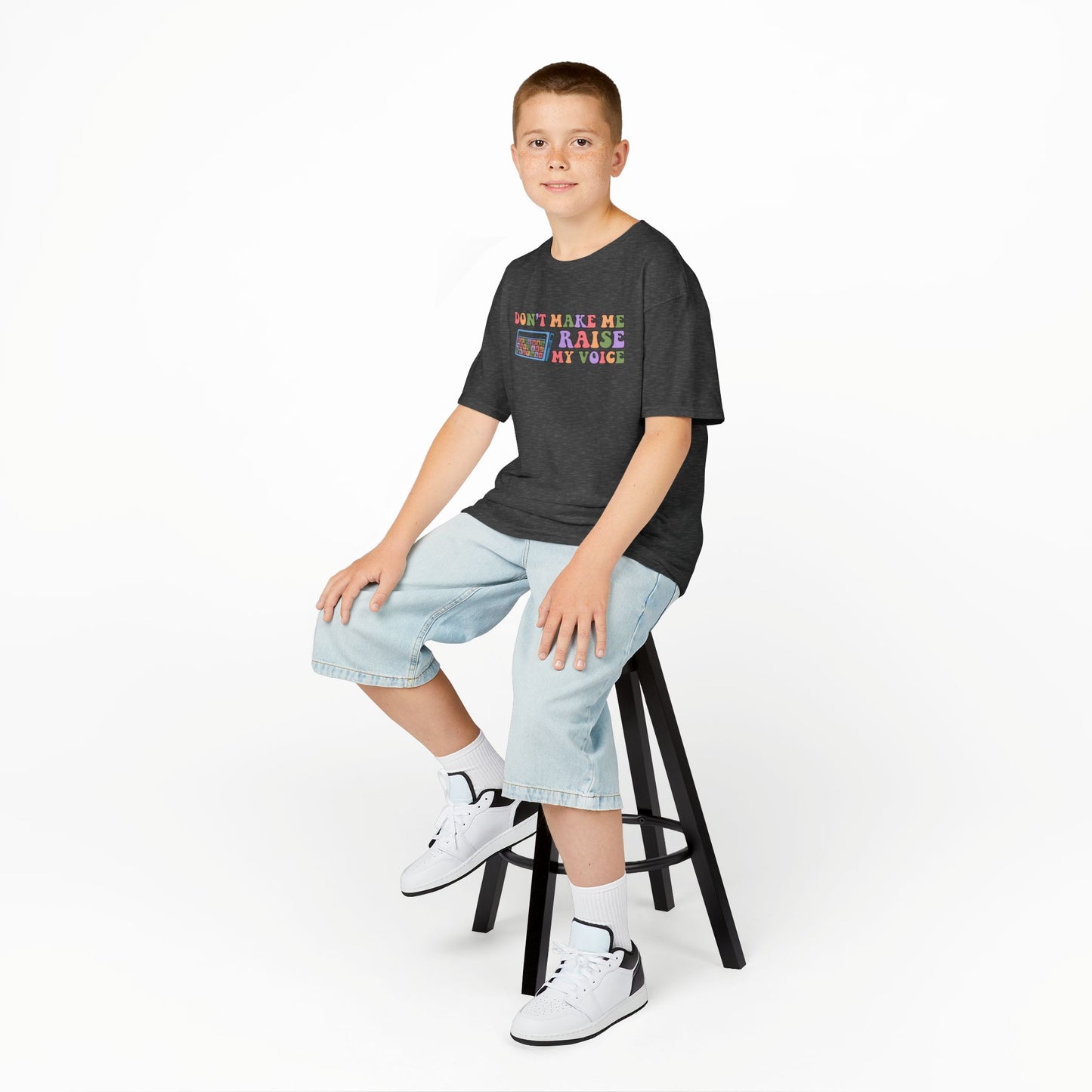Playful Kids Tee - 'Don't Make Me Raise My Voice' Design