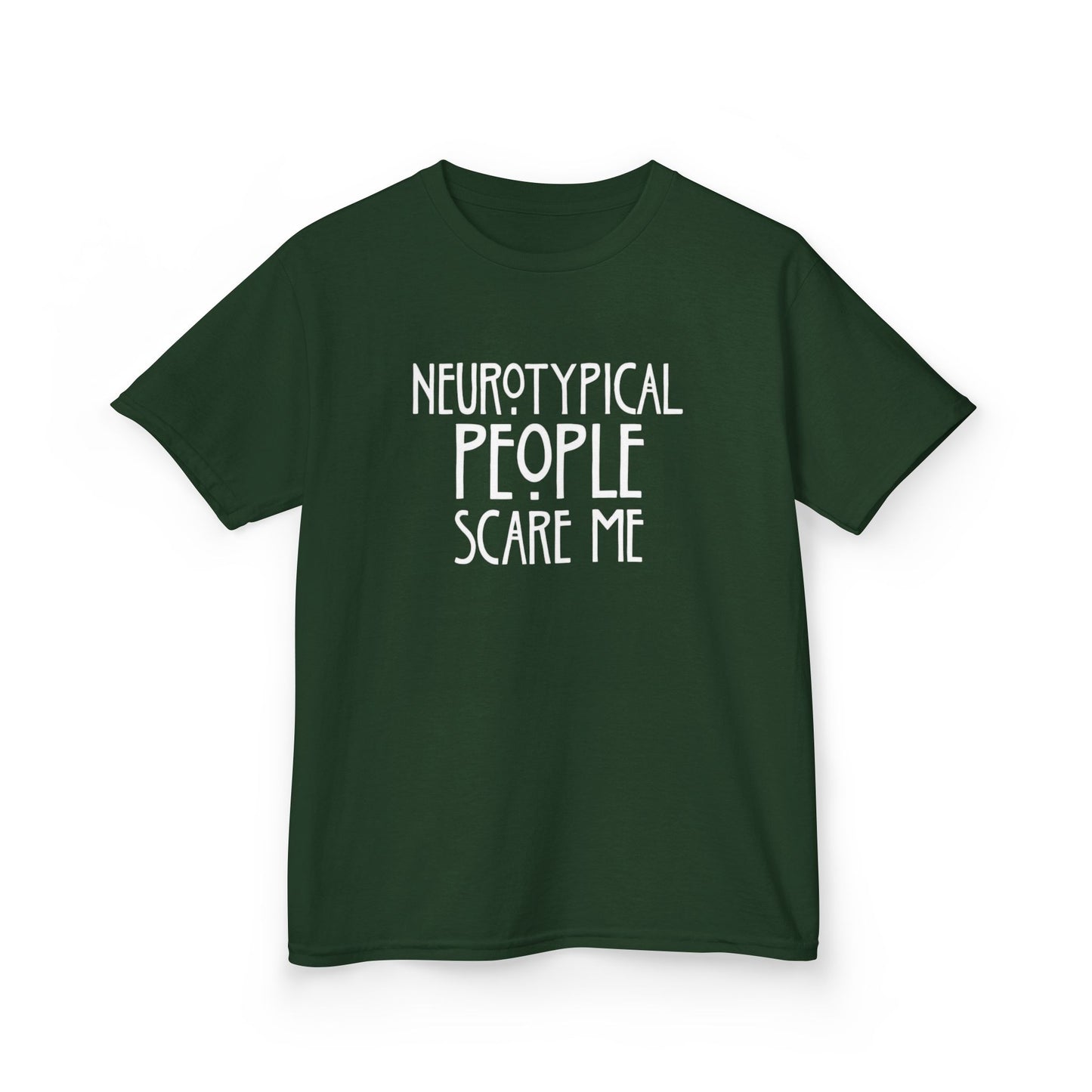 Kids Tee — "Neurotypical People Scare Me" Humor Autism Awareness Shirt