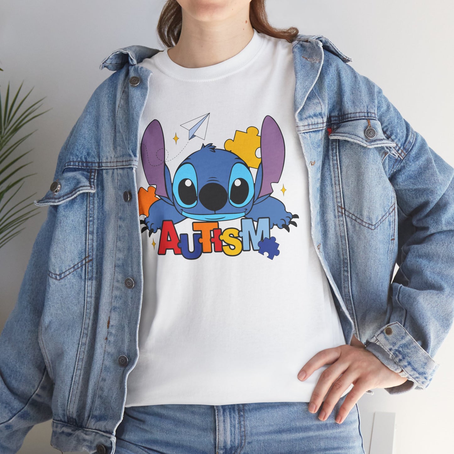 Autism Puzzle Heart T‑Shirt — Cute Blue Character Awareness Tee