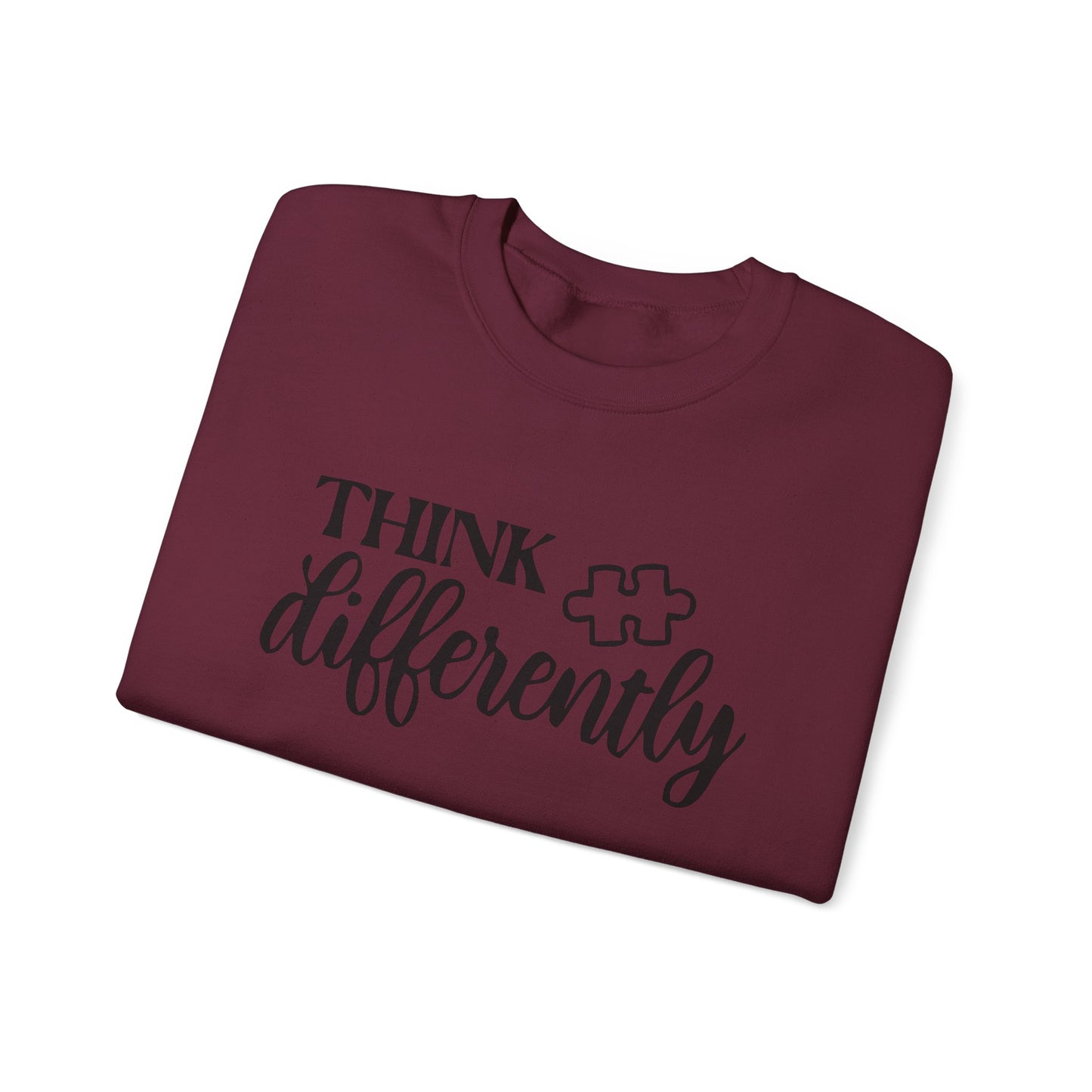 Think Differently Puzzle Piece Crewneck Sweatshirt