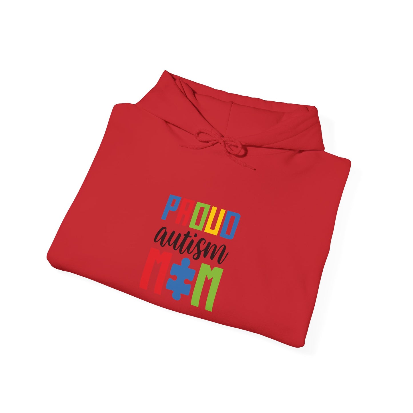 Proud Autism Mom Hoodie — Colorful Puzzle Piece Awareness Sweatshirt