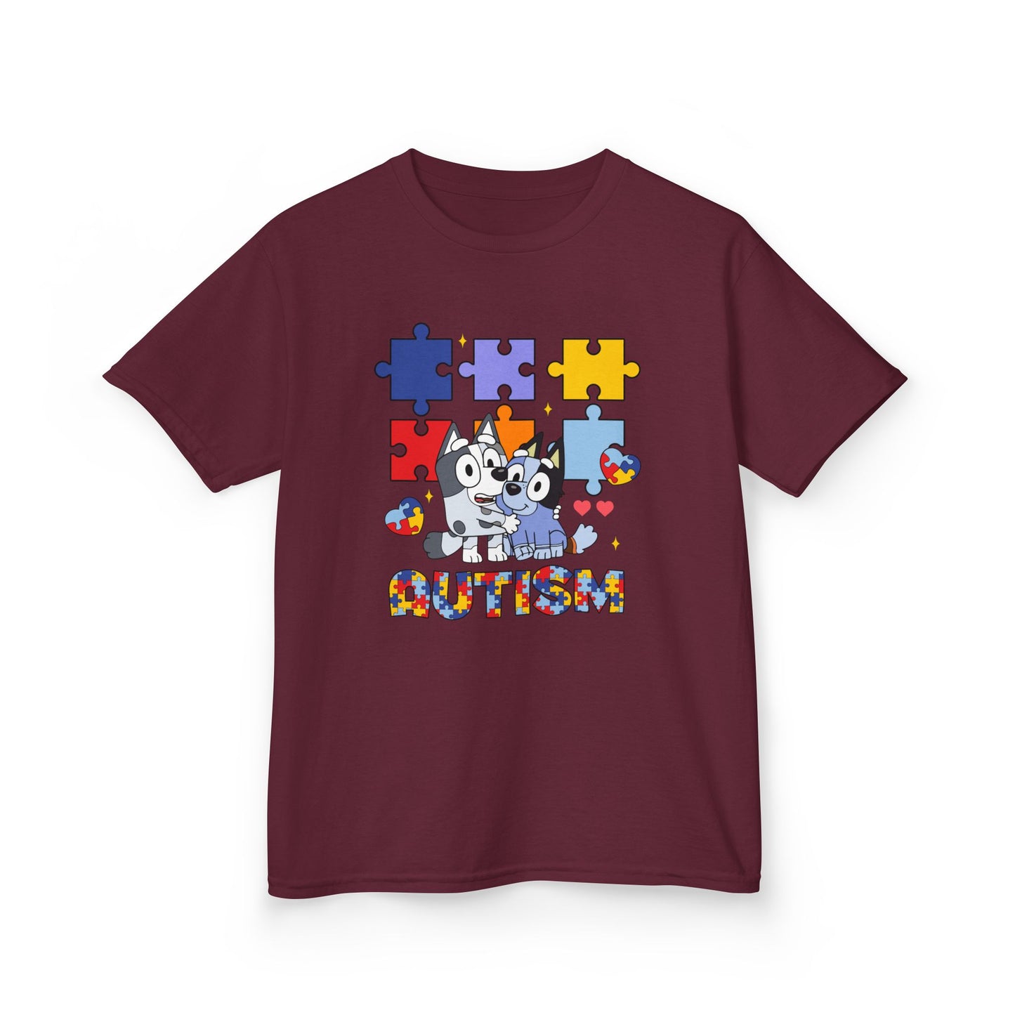Kids Tee — Colorful Autism Puzzle Paw Design