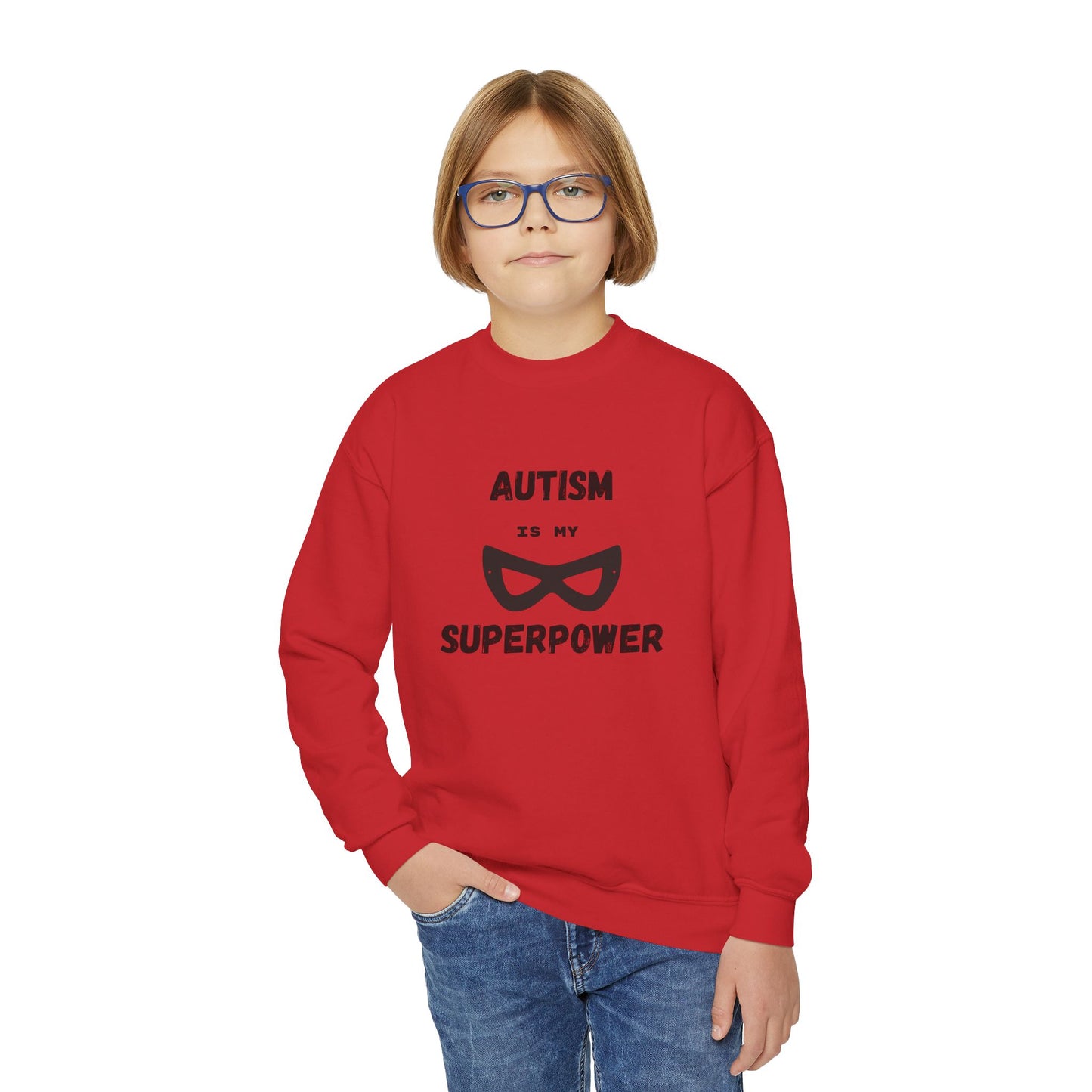 Autism Superpower Youth Crewneck Sweatshirt