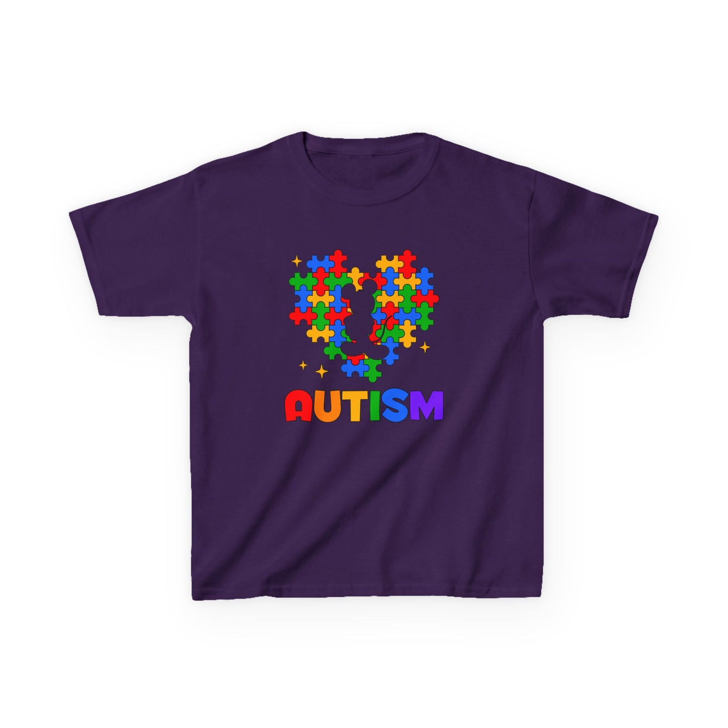 Kids Autism Puzzle-Heart T-Shirt — Colorful Awareness Tee