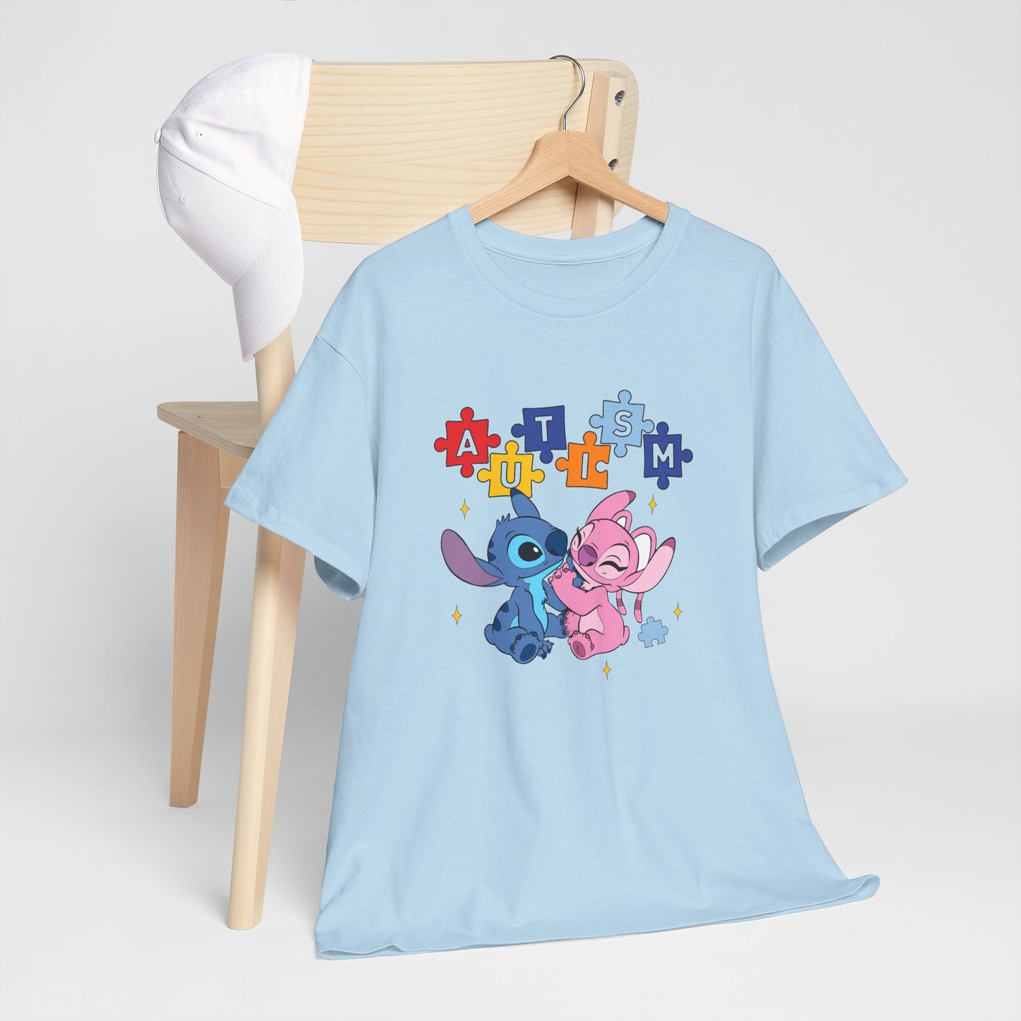 Autism Puzzle Love T-Shirt — Cute Stitch & Angel Friendship Tee