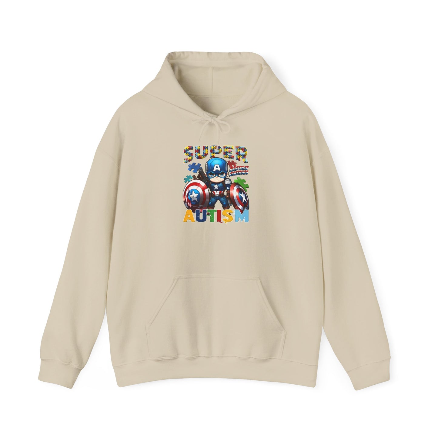 Autism Superhero Hoodie — 'Super Autism' Colorful Puzzle Support Sweatshirt