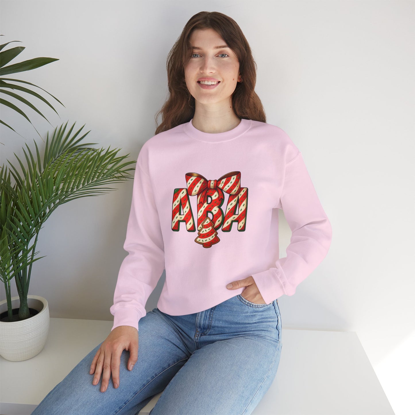 ABA Little Debbie Cake Candy Cane Graphic Sweatshirt — Holiday Music Fan Crewneck