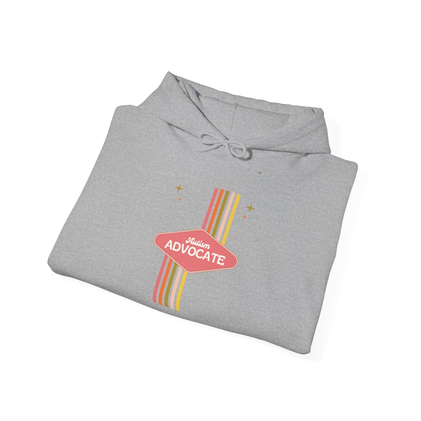 Autism Advocate Retro Stripe Hoodie — 'Advocate' Graphic Pullover