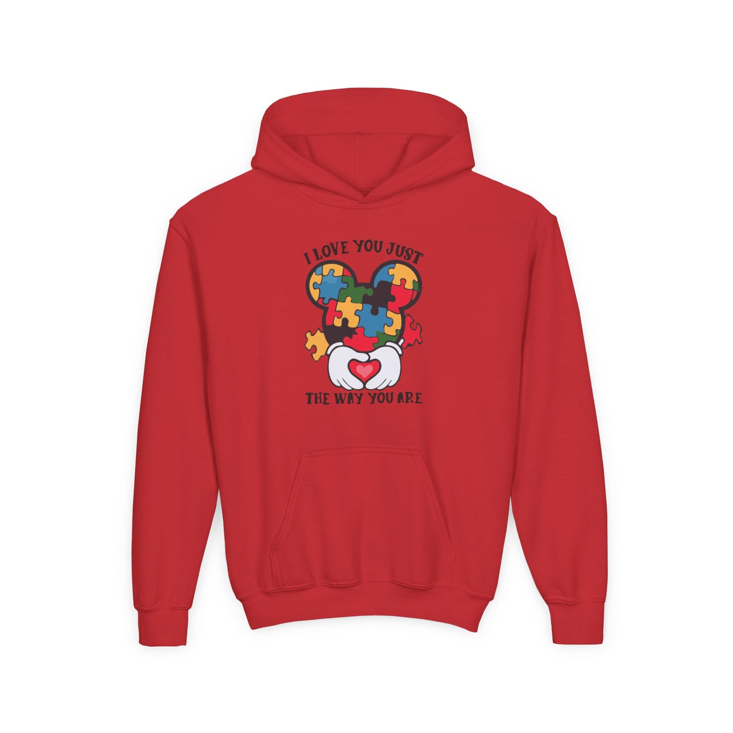 Puzzle Heart Youth Hoodie - "I Love You Just the Way You Are"