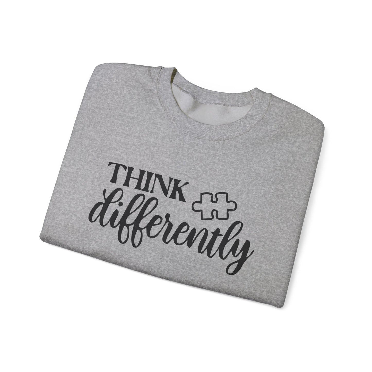 Think Differently Puzzle Piece Crewneck Sweatshirt