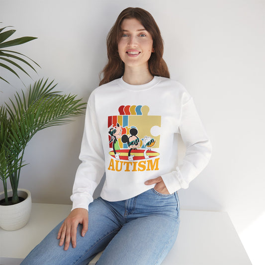 Autism Awareness Crewneck Sweatshirt – Colorful Puzzle Design