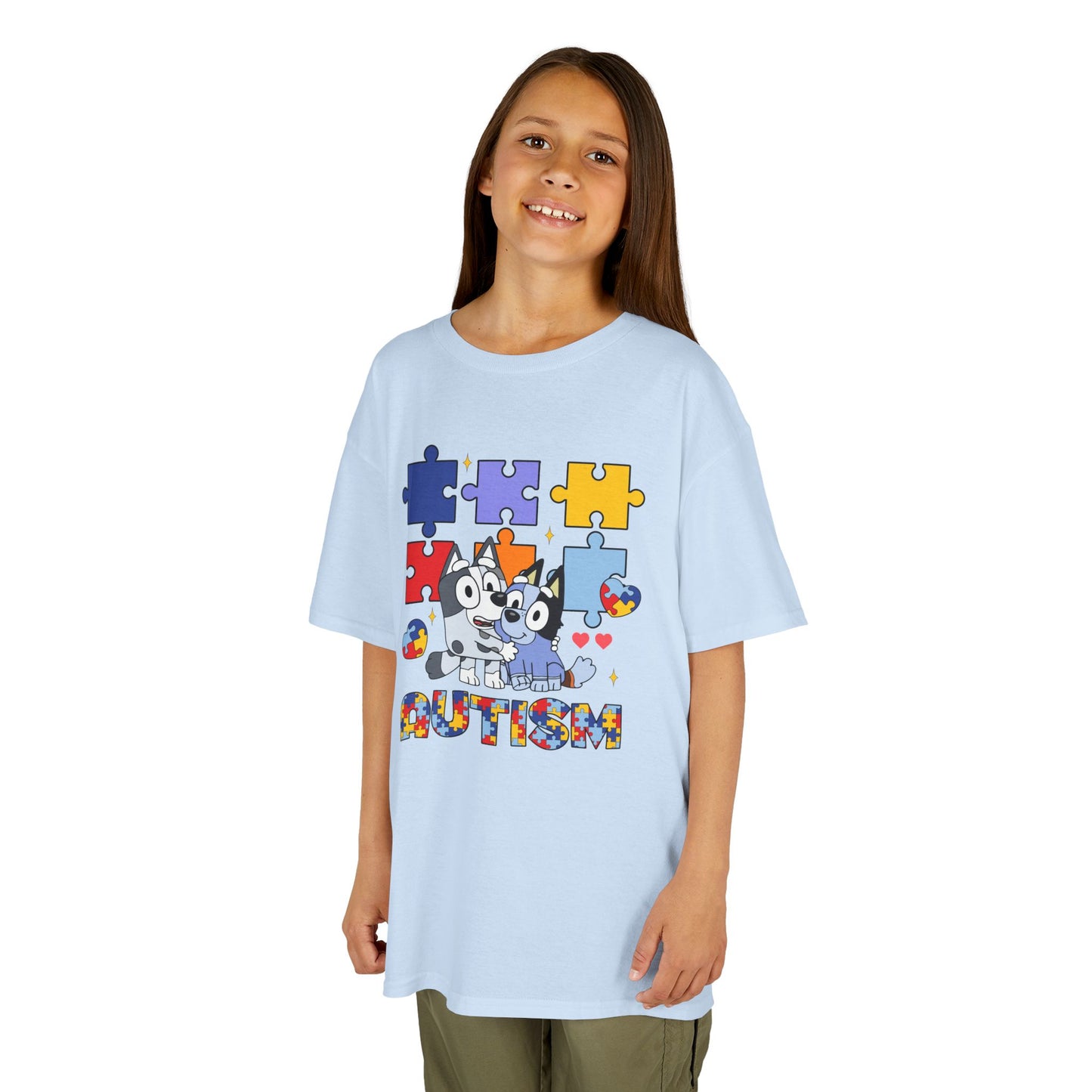 Kids Tee — Colorful Autism Puzzle Paw Design