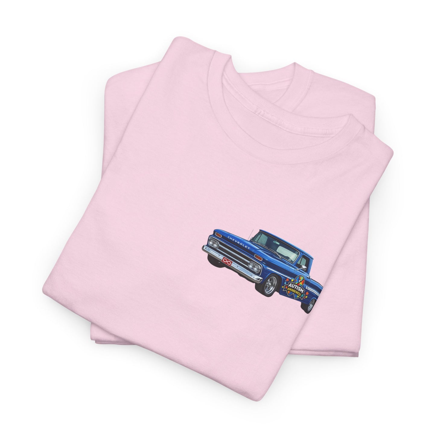 Tim’s Truck Tee- Autism Awareness Truck T-Shirt — Vintage Pickup Puzzle Ribbon Tee