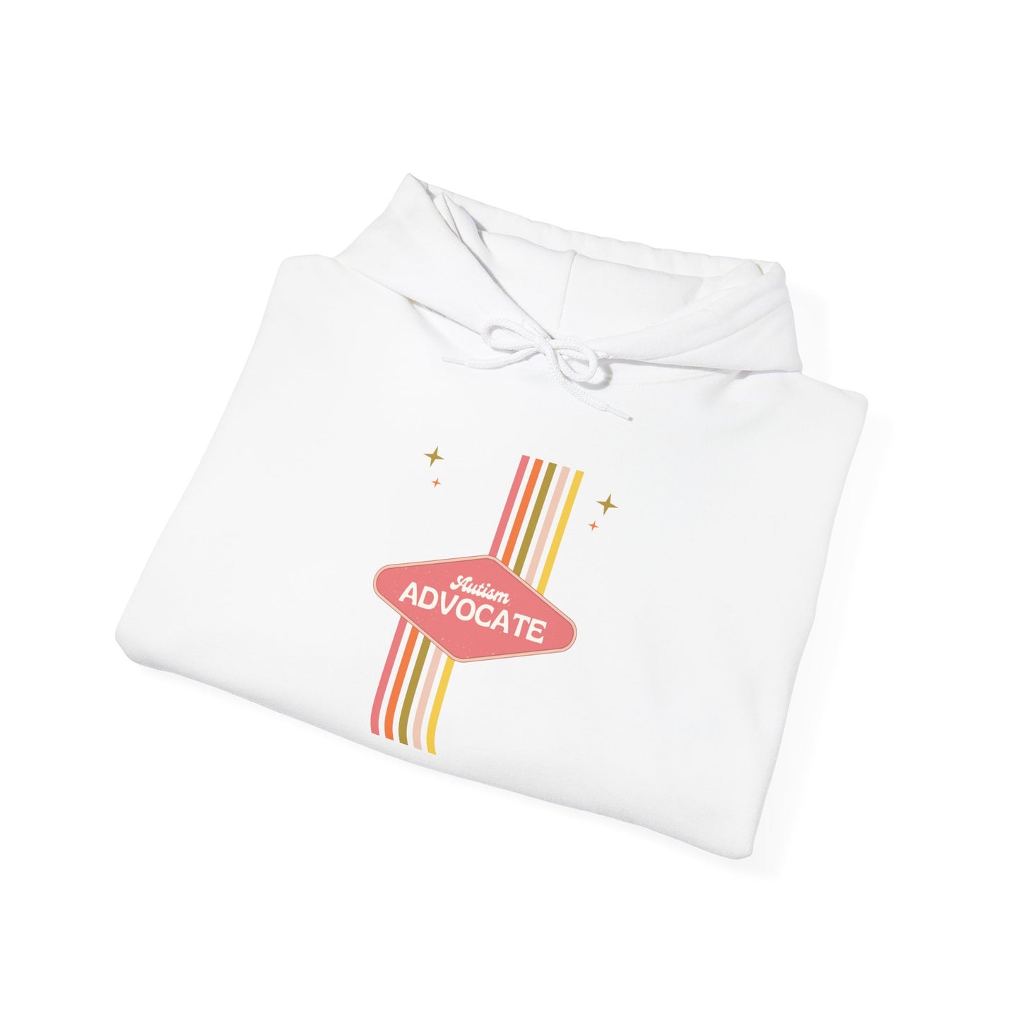 Autism Advocate Retro Stripe Hoodie — 'Advocate' Graphic Pullover