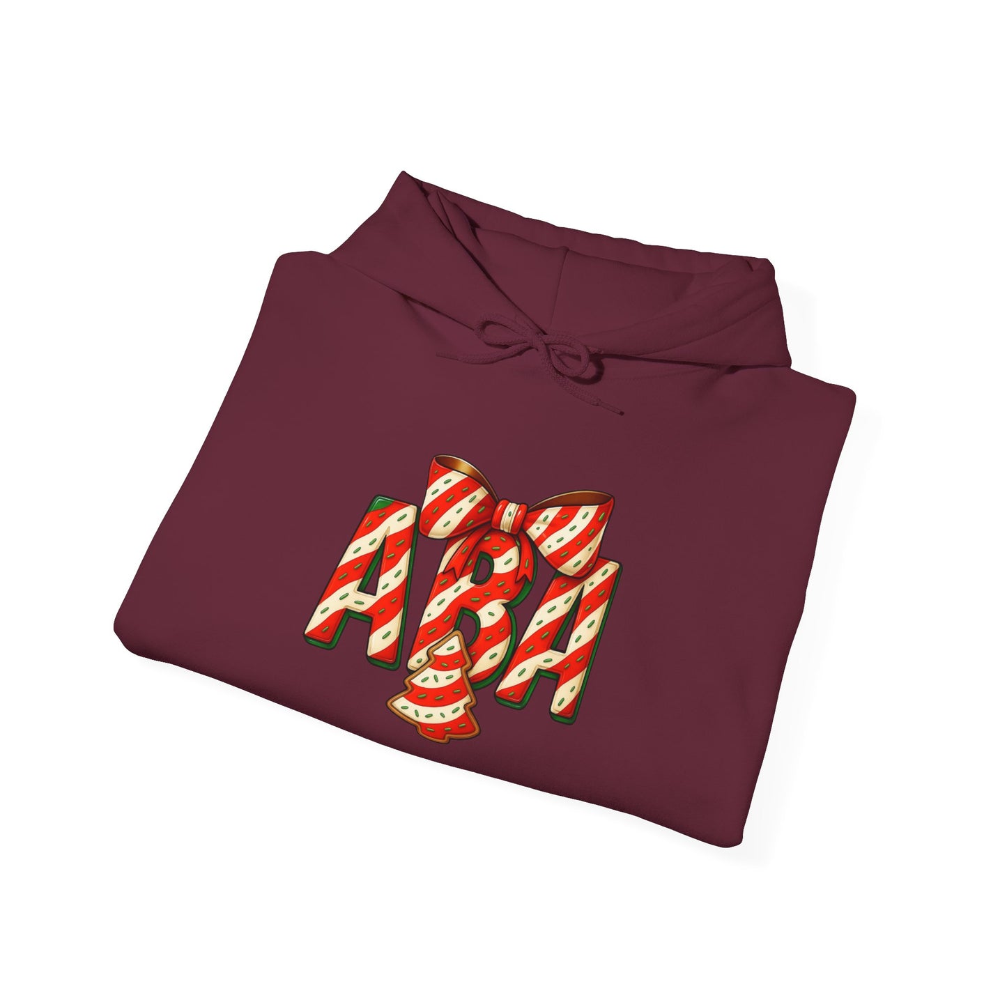 ABA Little Debbie Cake Candy Cane Gift Bow Graphic Holiday Sweatshirt Hoodie