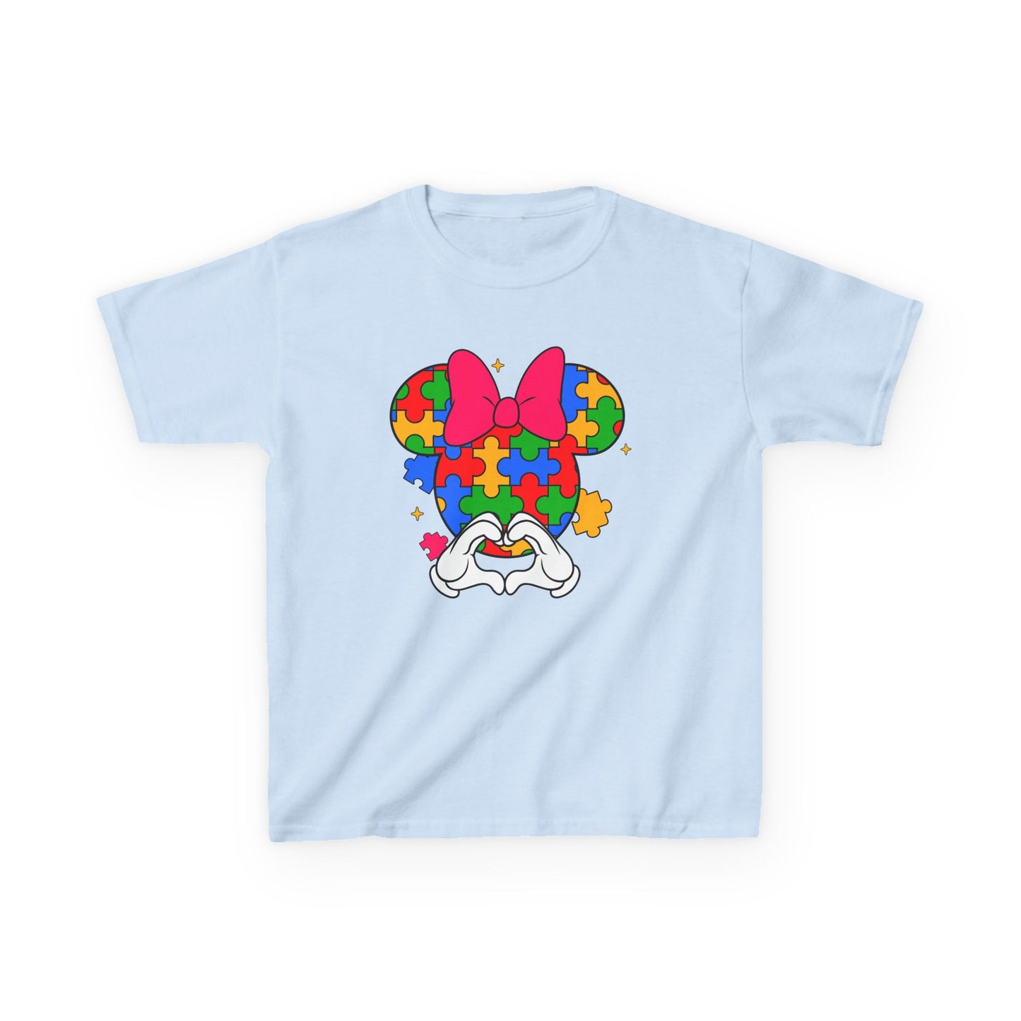 Autism Awareness Puzzle Minnie Kids T-Shirt