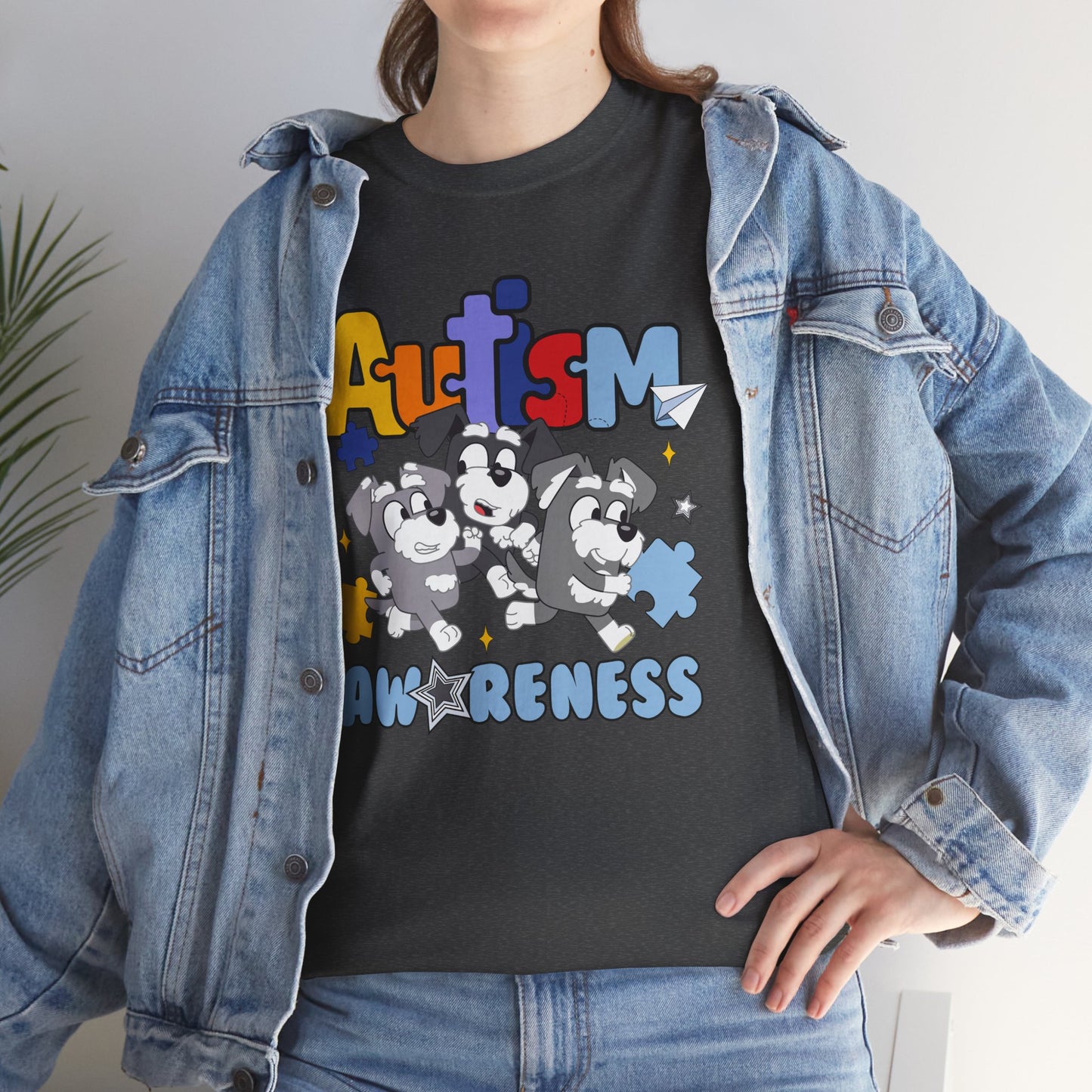 Autism Awareness Puzzle Paw Tee — Cute Dogs Support Autism Awareness