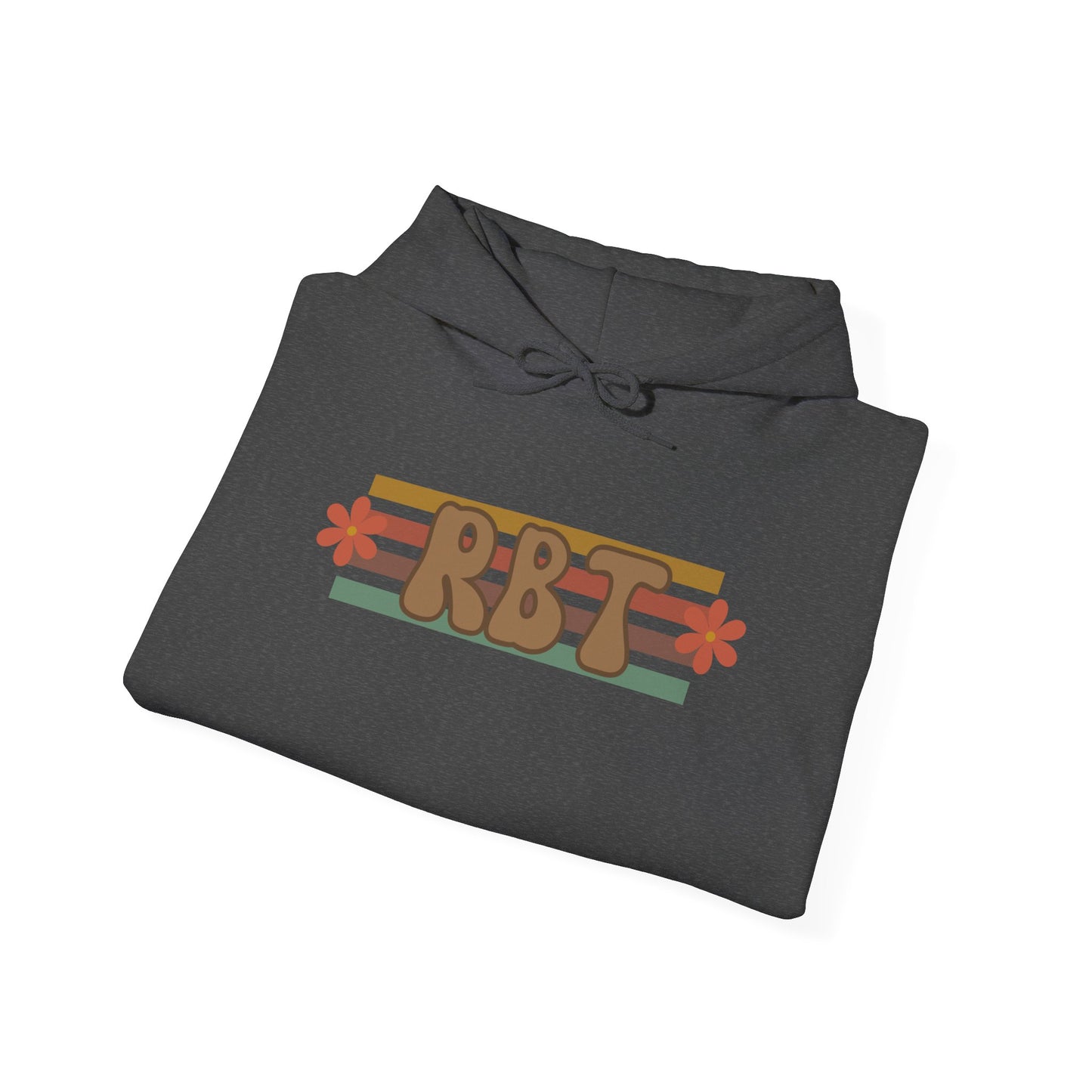 Retro Floral RBT Initials Hoodie — Vintage Striped Monogram Sweatshirt
