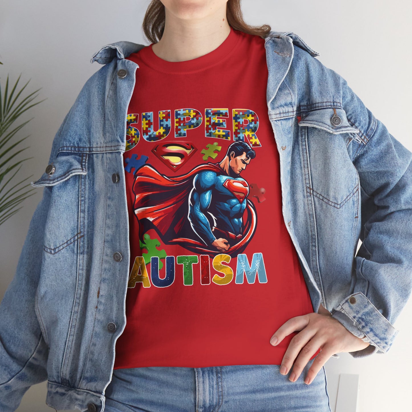 Autism Superhero T-Shirt — "Super Autism" Colorful Puzzle Design