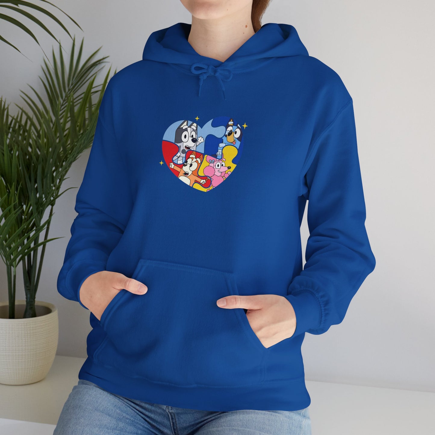 Retro Cartoon Heart Hoodie — Colorful Vintage Characters Graphic Sweatshirt