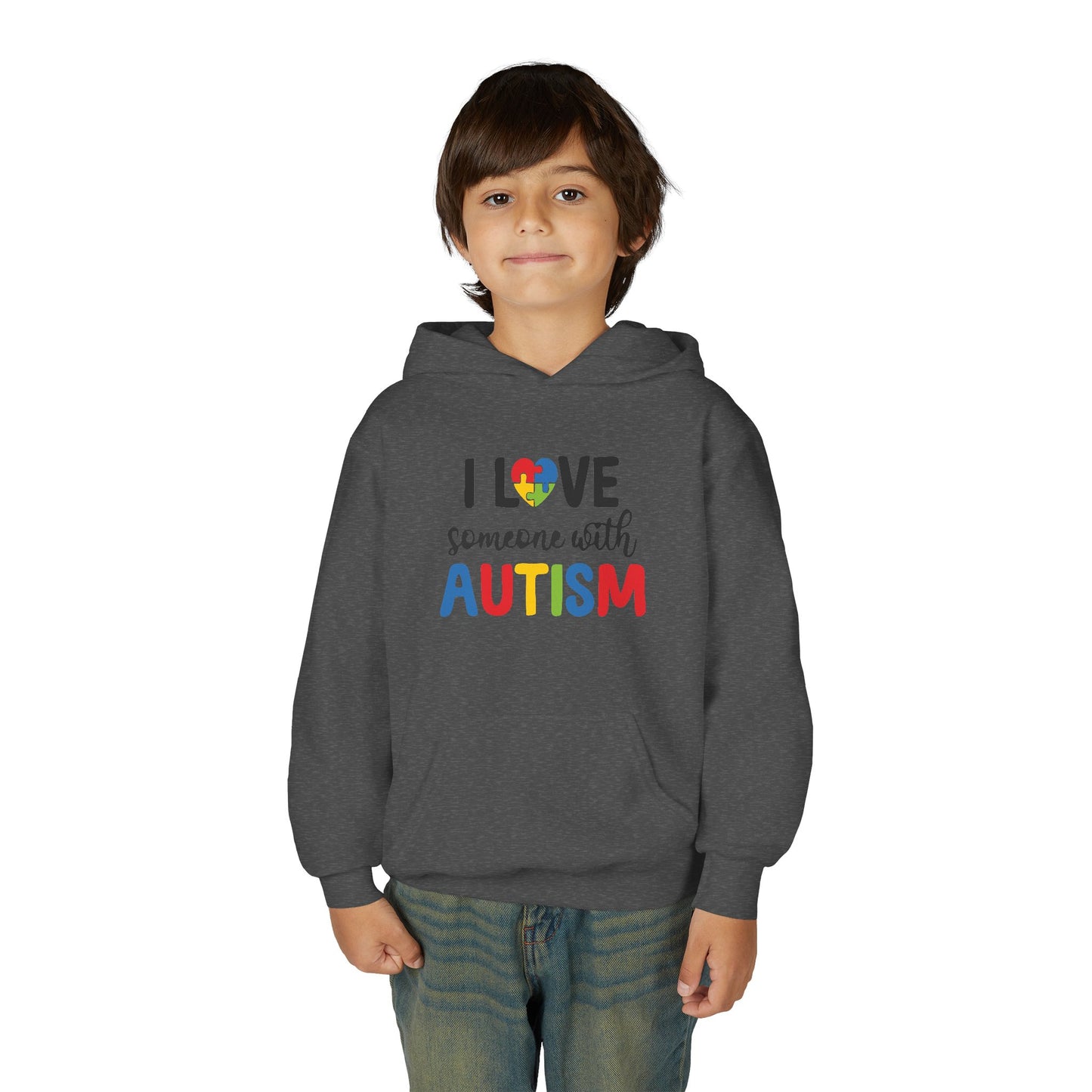 I Love You Puzzle Heart Hoodie for Youth