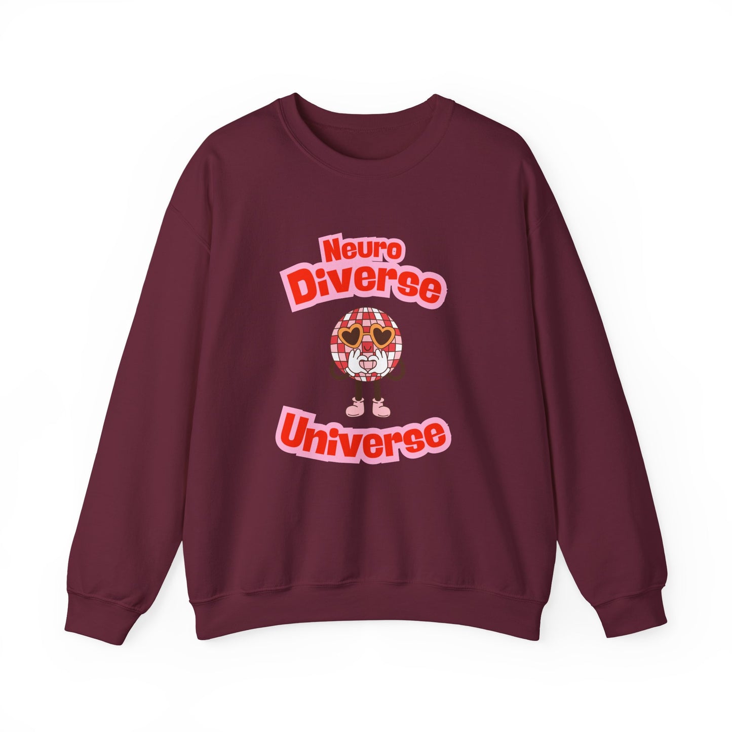 Neuro Diverse Universe Sweatshirt — Cute Brain Character Autism Pride Crewneck